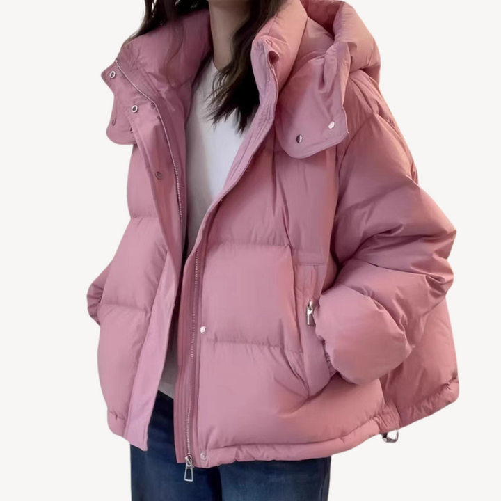 Drune | Übergroße Damen Pufferjacke mit Hohem Kragen und Reißverschluss