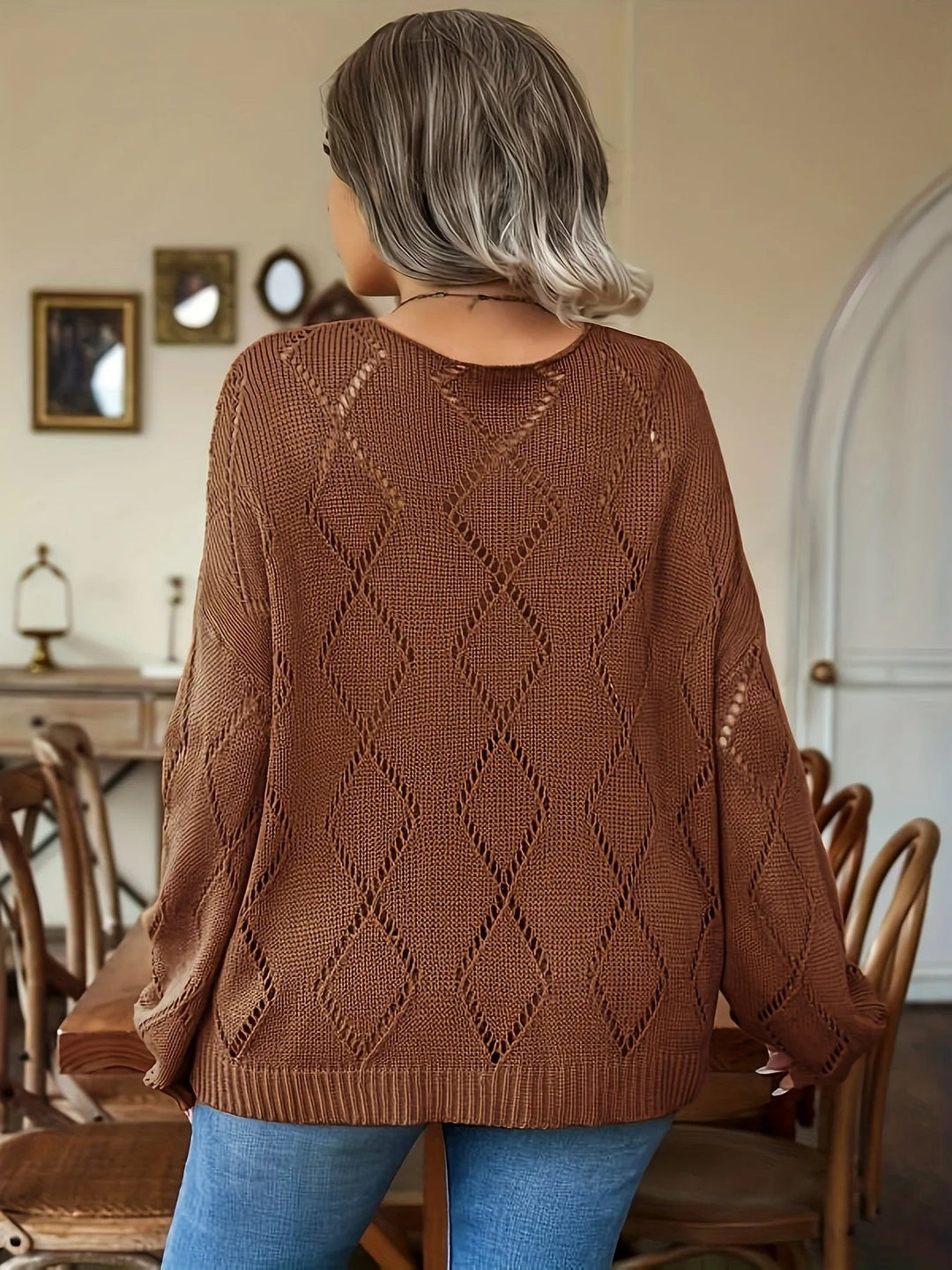 Drune | Damen Übergroßer Strickpullover in Übergröße