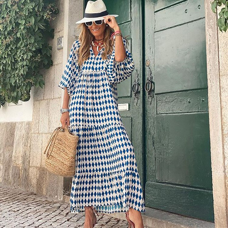 Drune - Hochwertiges Maxikleid mit schönem Muster