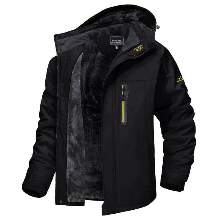 Drune | Elegante und warme Winterjacke aus dickem Fleece mit Kapuze für Herren - Ideal für Herbst/Winter