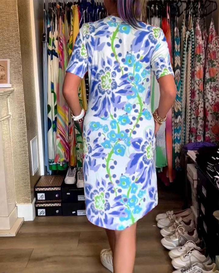 Drune | Frauen Blumenmuster Kleid