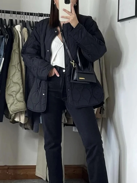 Drune | Elegante Langarm-Steppjacke mit Ein-Knopf-Verschluss Ideal für Herbst/Winter
