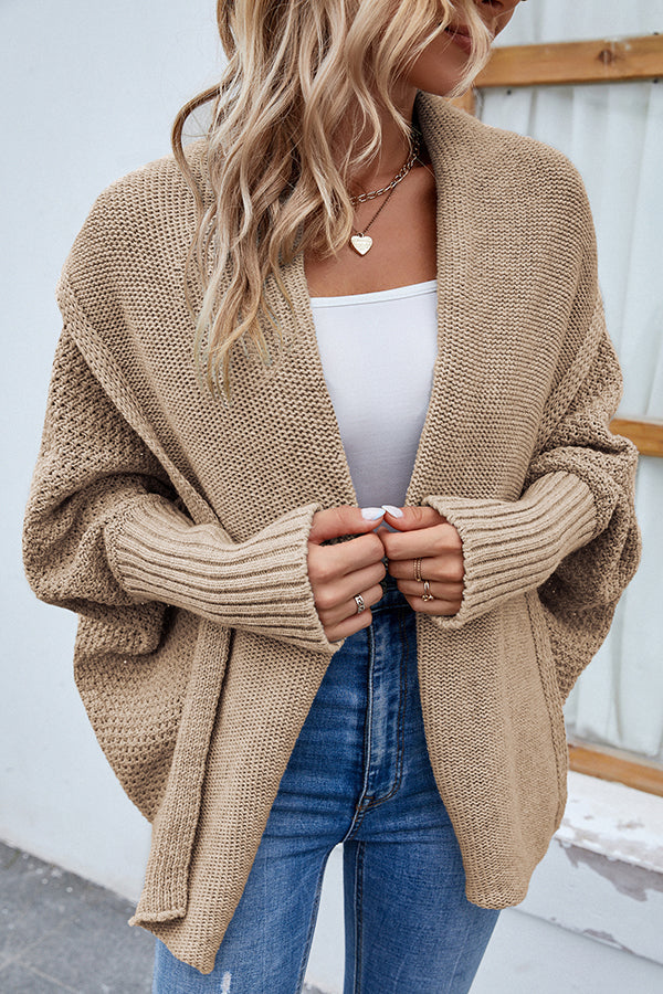 Drune | Eleganter Herbst Strickcardigan mit Dolmanärmeln für Frauen
