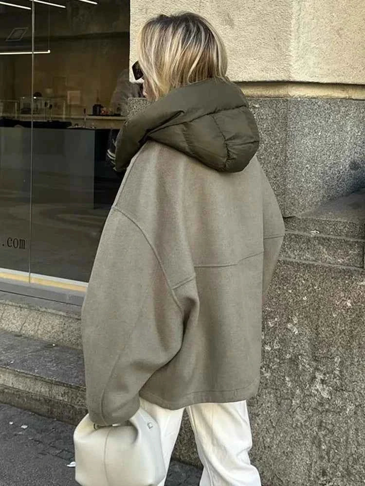 Drune | Cozy oversized quilted hooded jacket