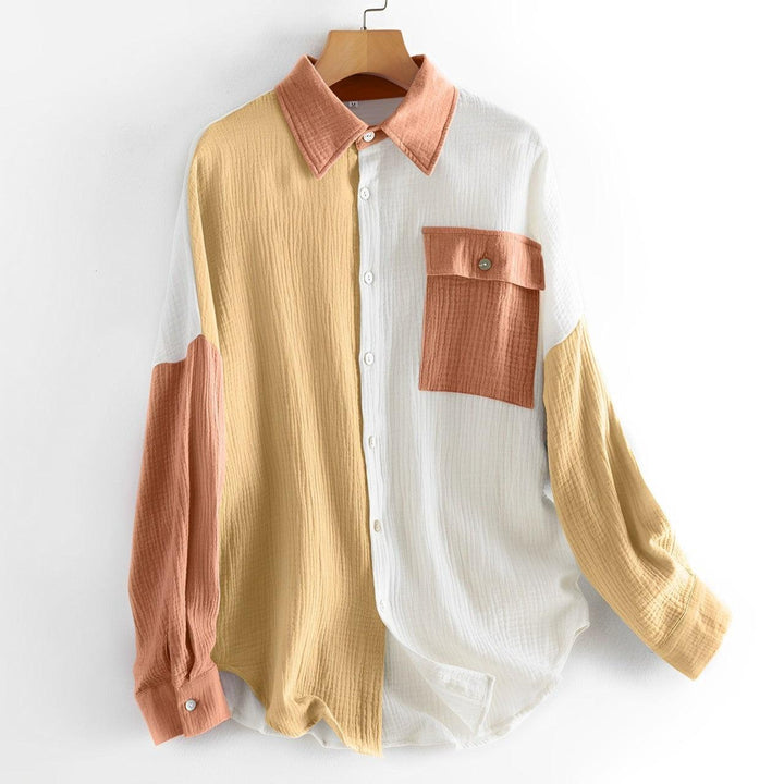 Drune | Colorblock Hemd Mit Knopfverschluss Für Damen