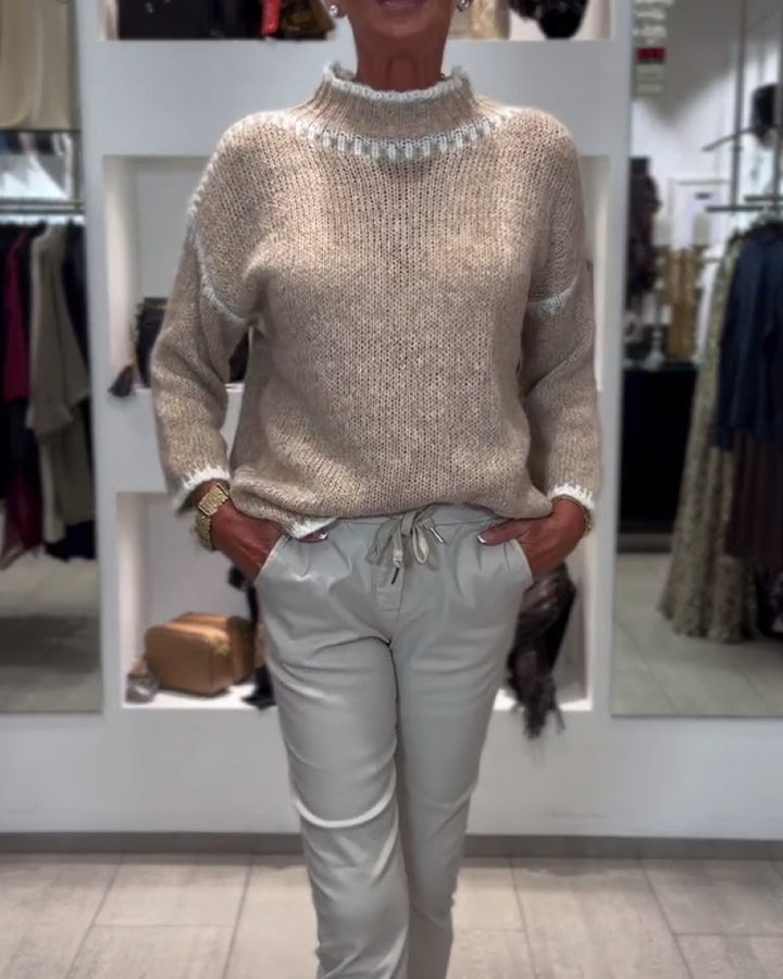 Drune | Pullover mit Hohem Kragen und Kontrastfarben