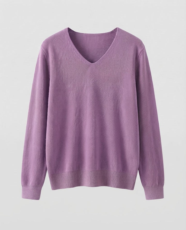 Damen Feinstrick-V-Ausschnitt-Pullover aus kuscheligem Angora-Mix Drune