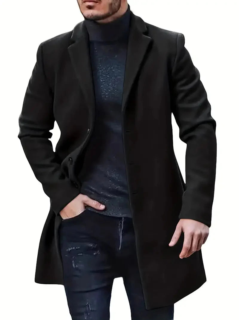 Drune | Eleganter Mantel mit Knopfverschluss für Herren