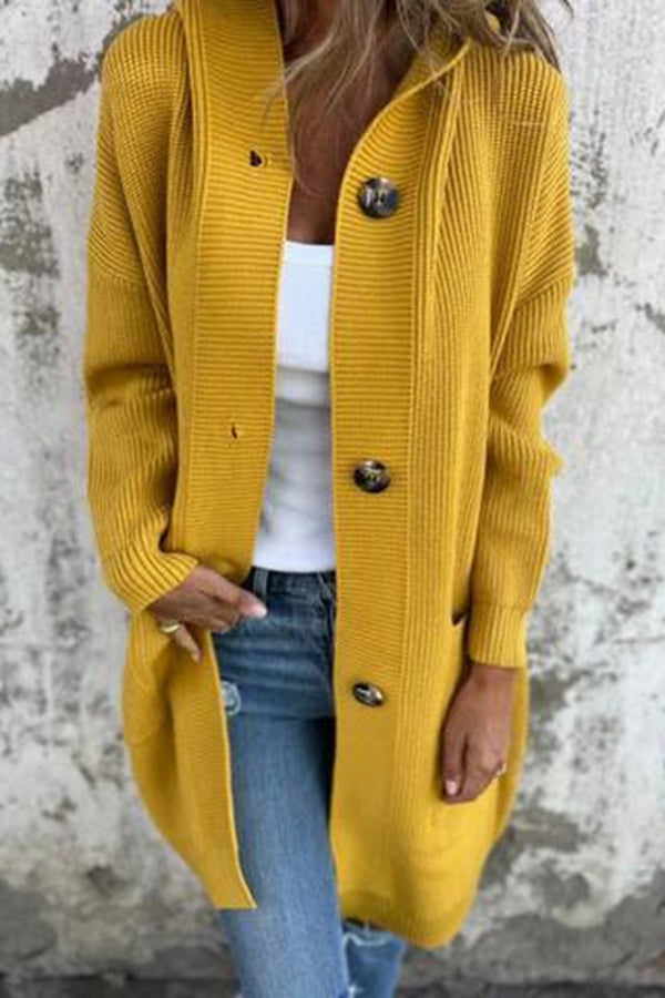 Drune | Lässiger Herbst Strickcardigan mit Kapuze für Frauen