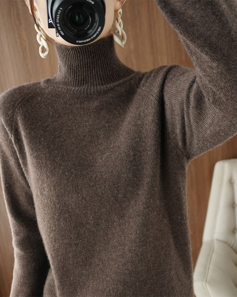 Drune | Einfarbiger Pullover mit Hohem Kragen und Langen Ärmeln
