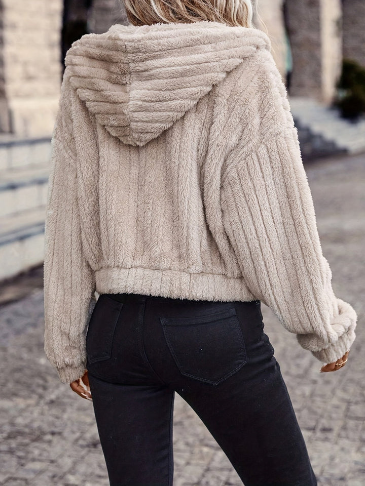 Drune | Fleecejacke Beige - Kuschelige Kurzjacke