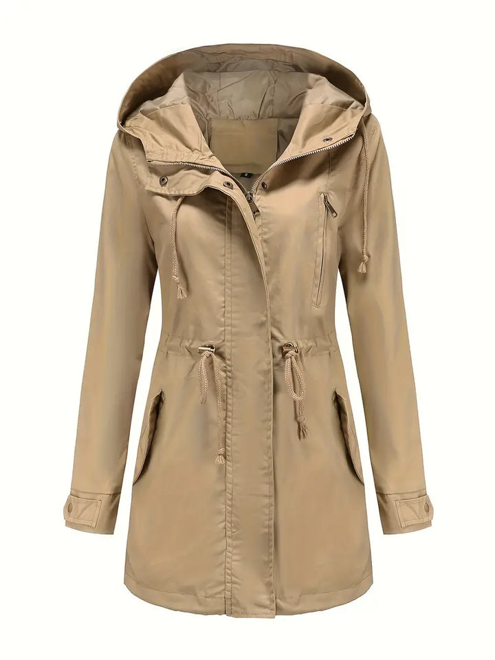 Drune | Damen Langarm Gepolsterter Trenchcoat Wasserdicht