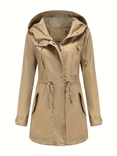 Drune | Damen Langarm Gepolsterter Trenchcoat Wasserdicht
