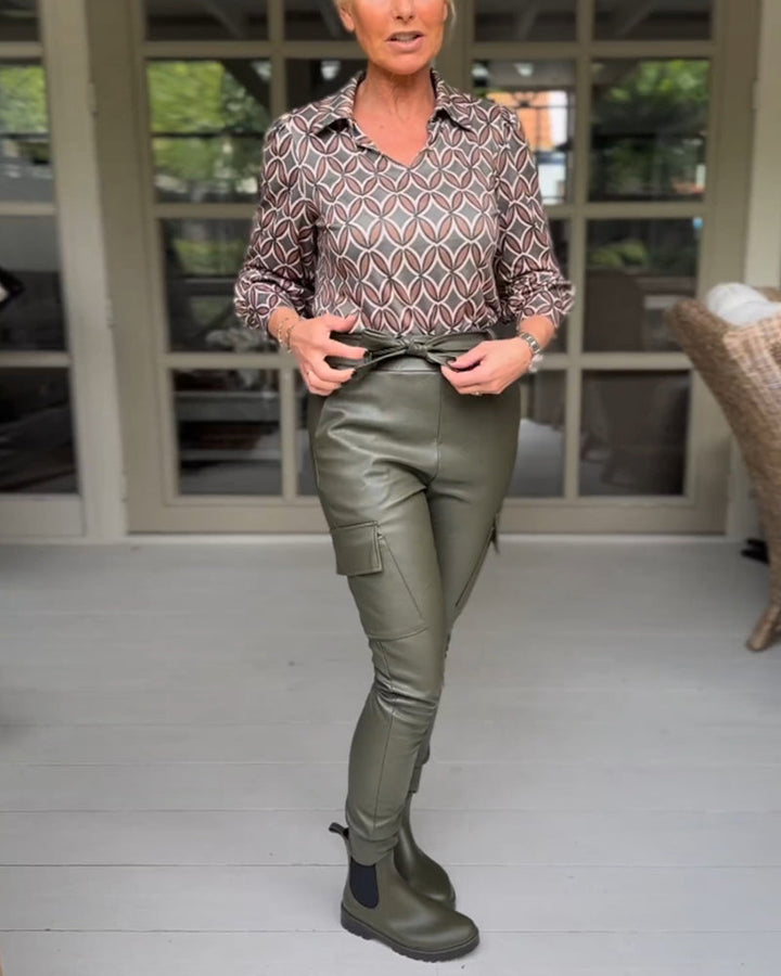 Drune | Vintage Bluse mit V-Ausschnitt
