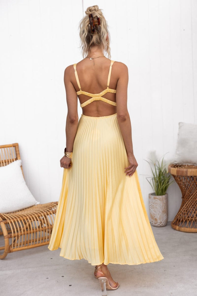 Drune | Tucson Sunset Faltenrücken Elastisches Regenschirm-Maxikleid