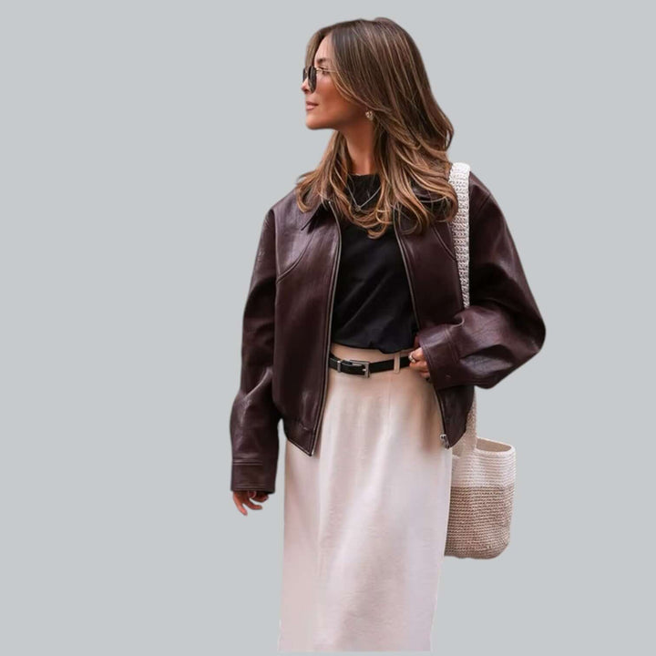 Drune | Unisex Vintage Stil Lederlook Jacke