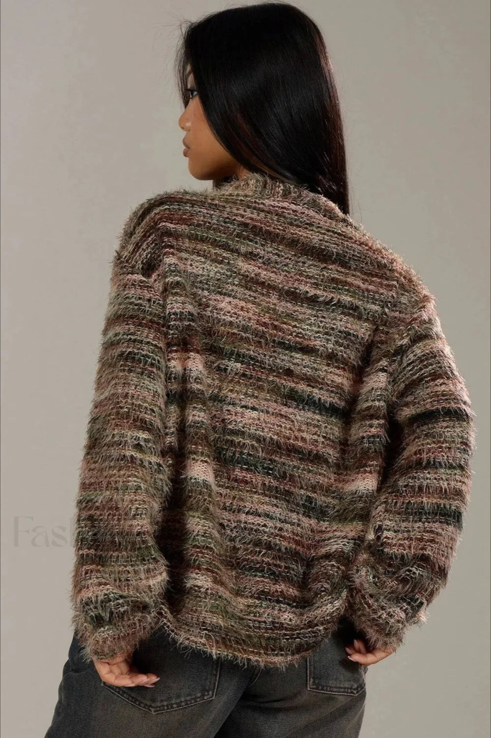 Drune | Cozy vintage striped cardigan with V-neck