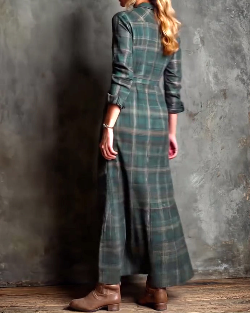 Drune | Kleid mit Revers und Karomuster