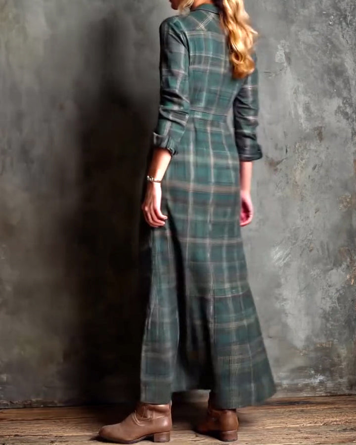 Drune | Kleid mit Revers und Karomuster