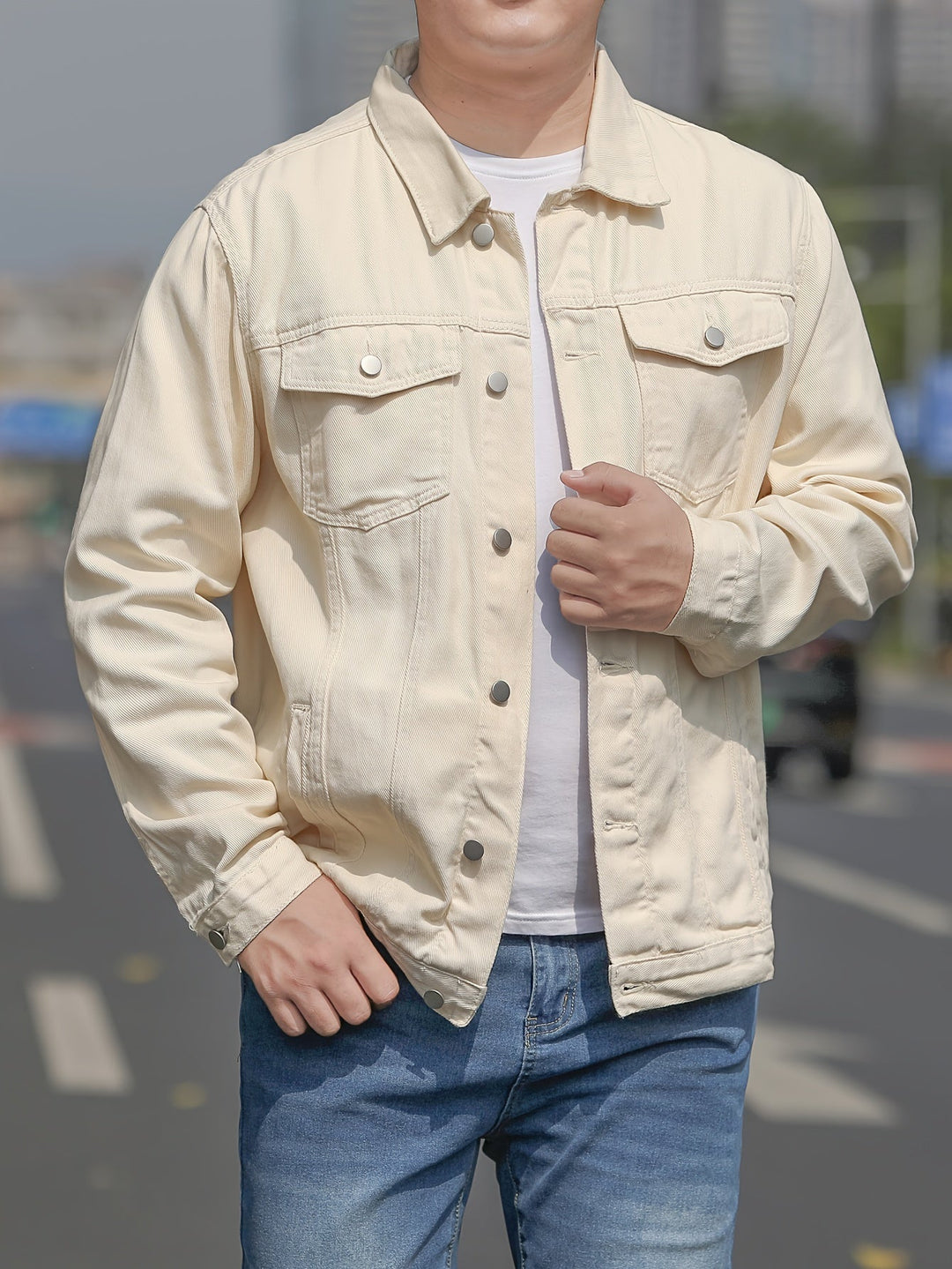 Drune | Baumwoll Herrenjacke Im Lässigen Denim Stil