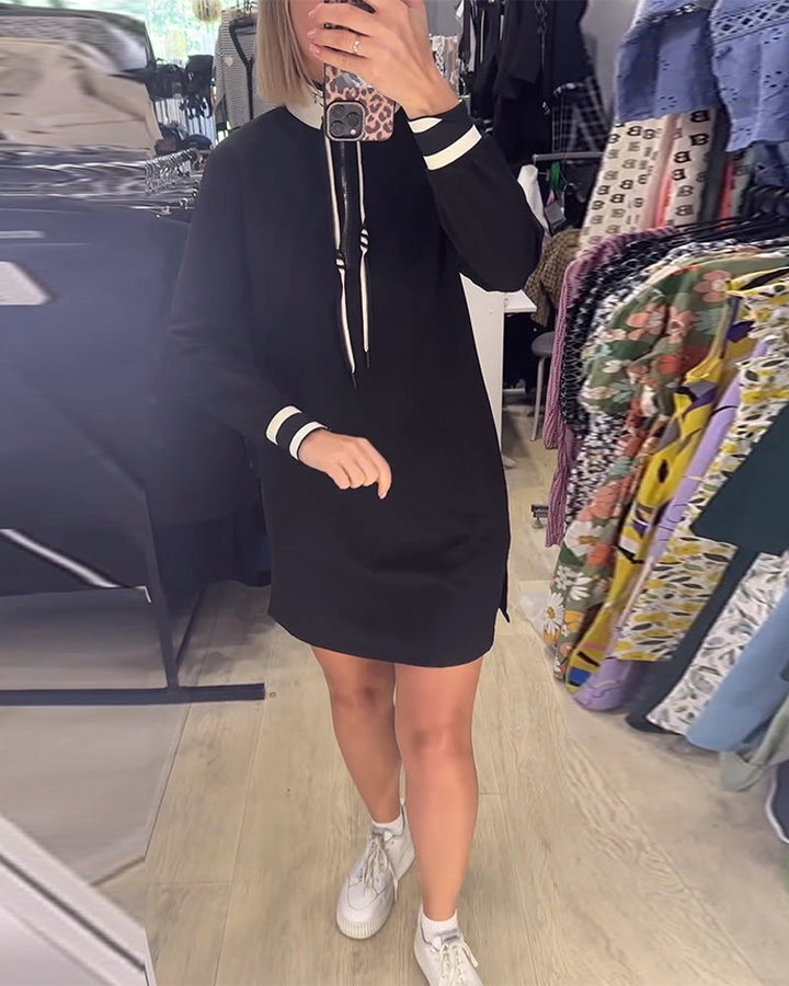 Drune | Kleid mit Stehkragen und Langen Ärmeln und Kordelzug