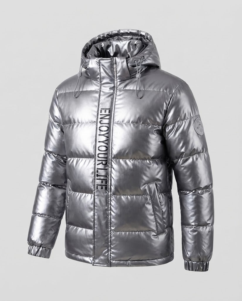 Herren Hochglänzende Steppjacke Drune