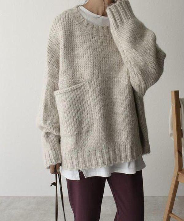 Drune | Übergroßer Pullover mit Taschen und Komfort in Elfenbein