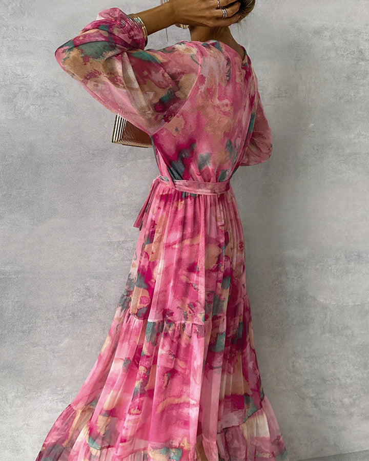 Drune | Elegantes Kleid mit Print und Plissiertem Rock