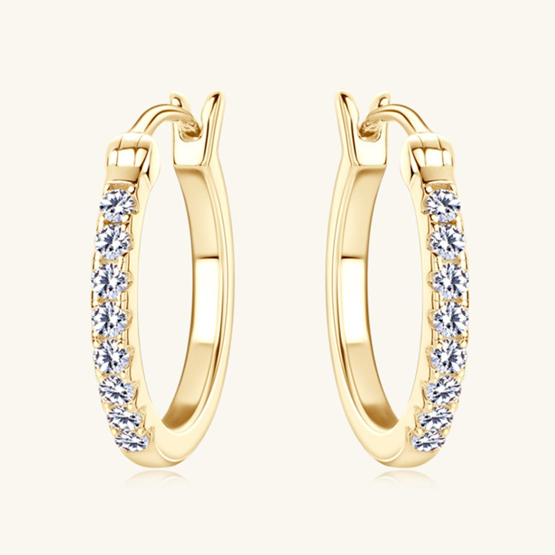 Drune | 925 Sterling Silber Moissanit Huggie Ohrringe