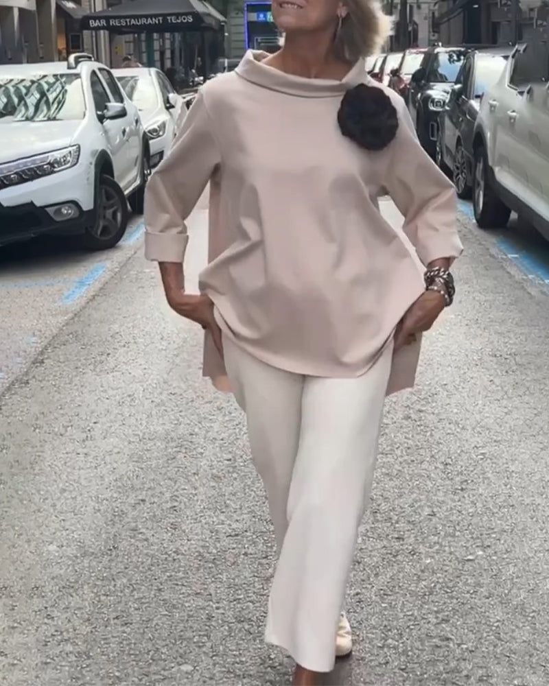 Drune | Bluse mit Asymmetrischem Schnitt und Langen Ärmeln