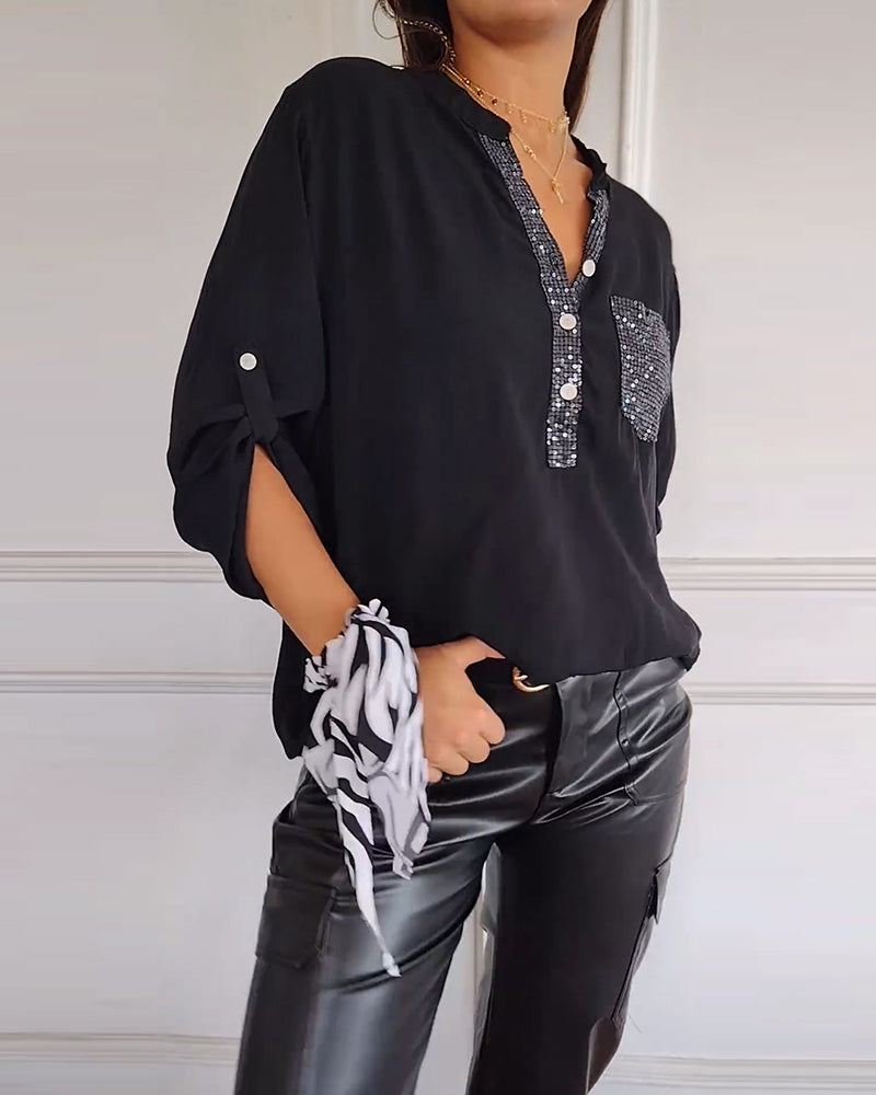 Drune | Bluse mit Pailletten