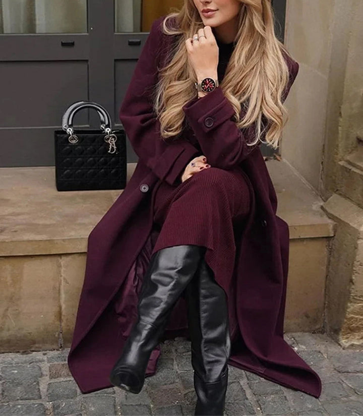 Drune | trenchcoat - eleganter langer roter Damenmantel