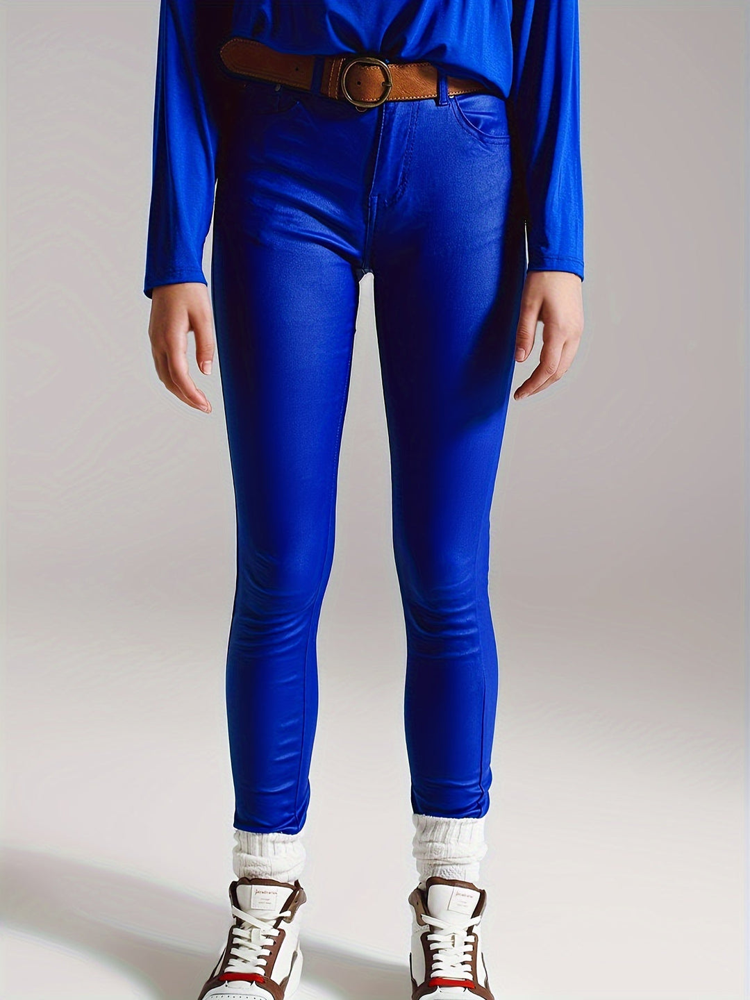 Drune | Beschichtete Skinny Jeans Mit Hoher Taille