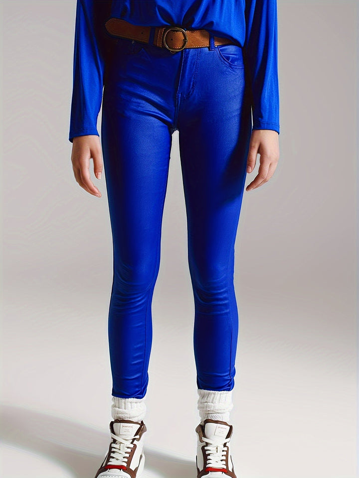 Drune | Beschichtete Skinny Jeans Mit Hoher Taille
