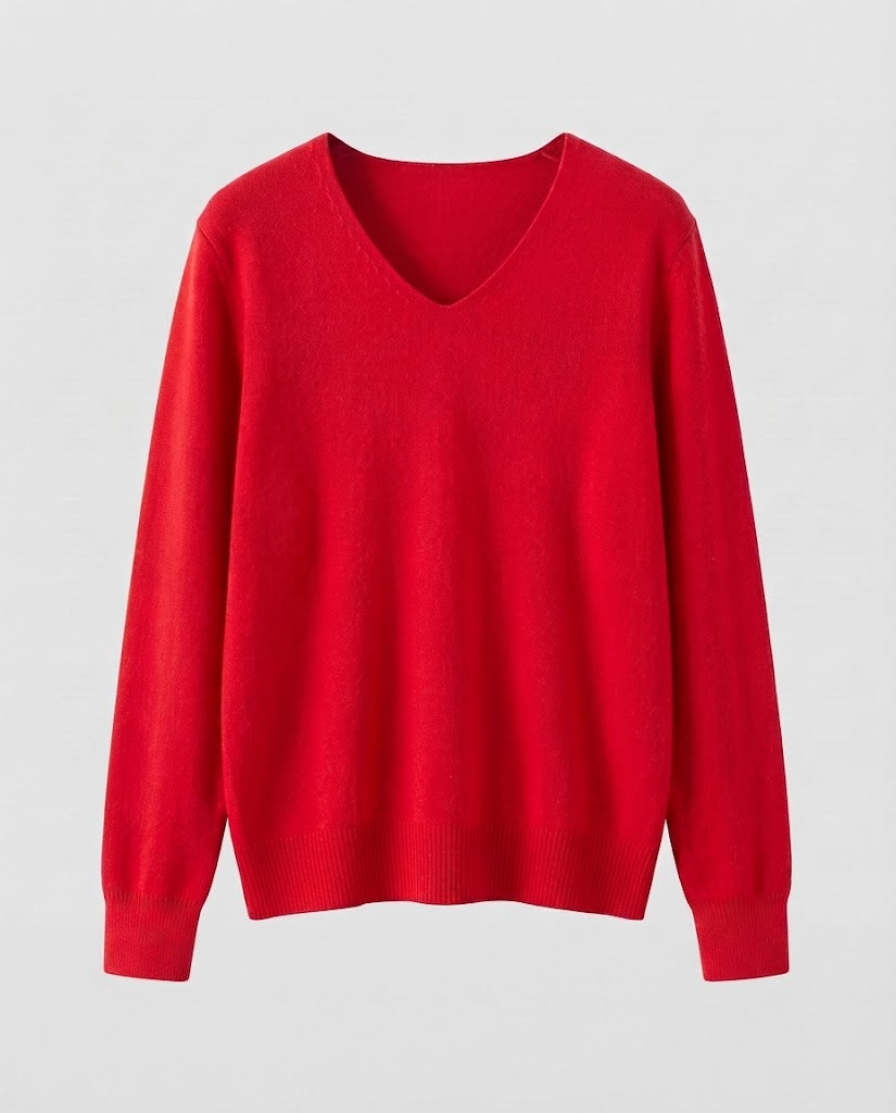 Damen Feinstrick-V-Ausschnitt-Pullover aus kuscheligem Angora-Mix Drune