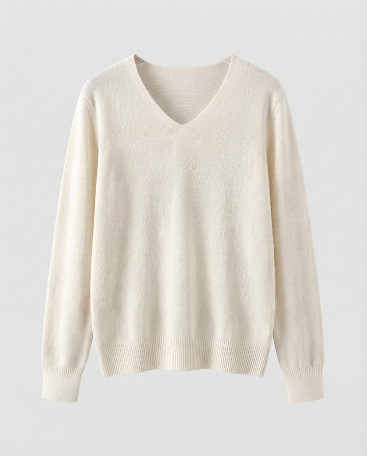 Damen Feinstrick-V-Ausschnitt-Pullover aus kuscheligem Angora-Mix Drune