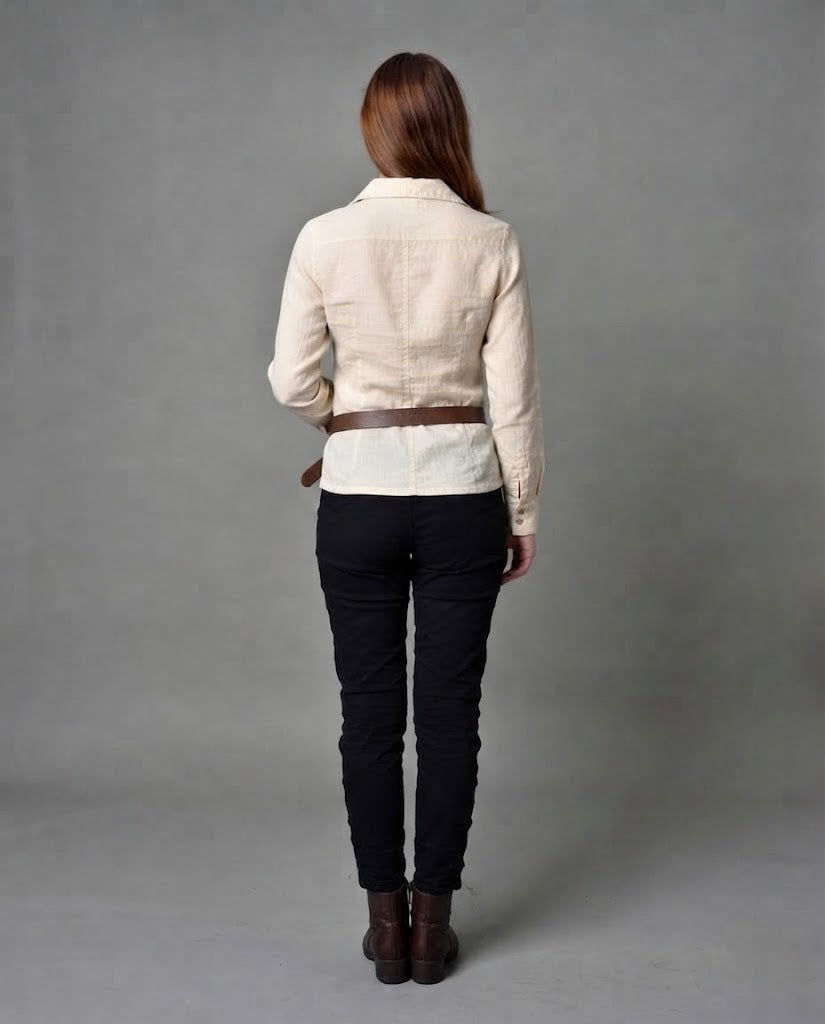 Damen Freizeit Langarmshirt mit Kordelzug Drune