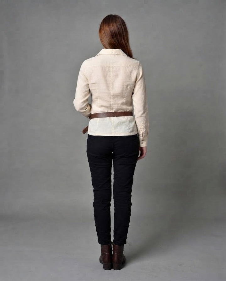 Damen Freizeit Langarmshirt mit Kordelzug Drune