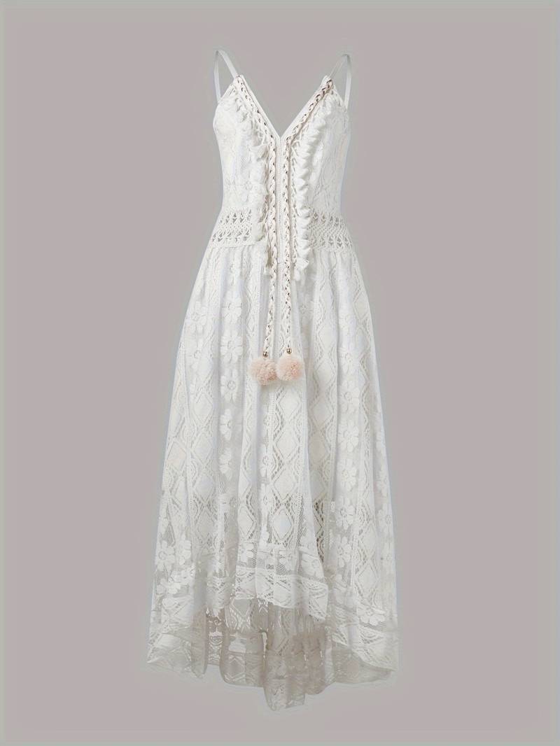 Drune – boho-maxi-sommerkleid mit spaghettiträgern und v-ausschnitt