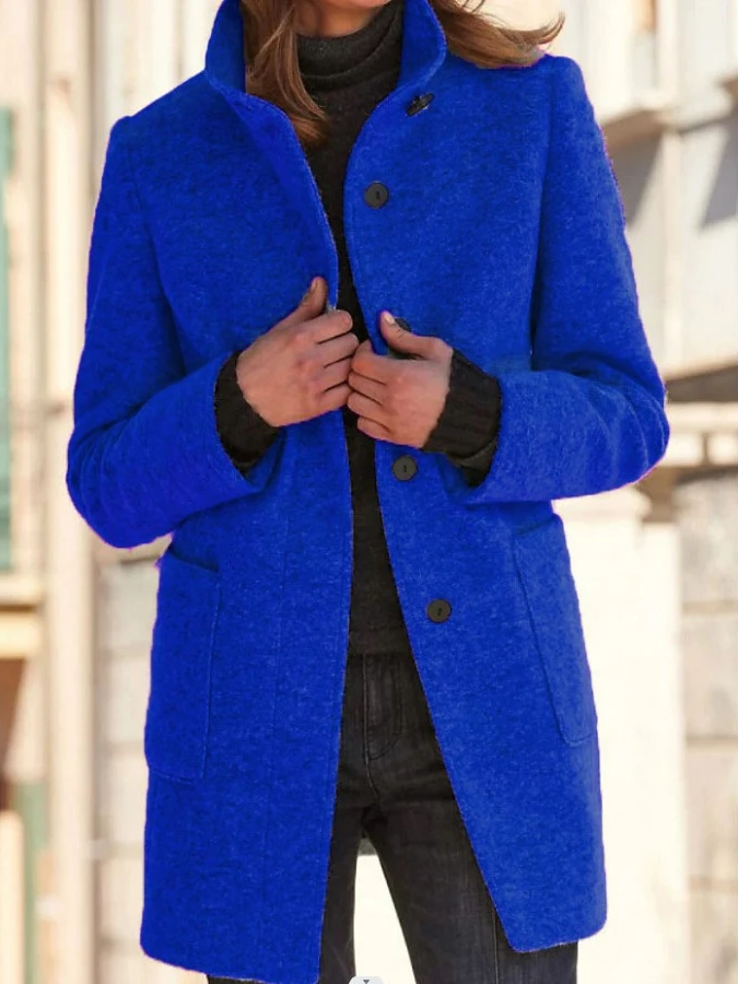Drune | Frauen Mantel Vintage Plain Knopf