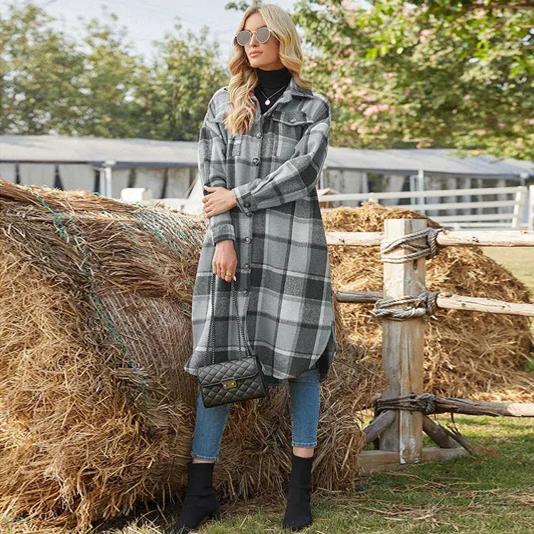 Drune | Longline Karierter Jacke