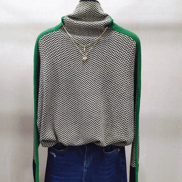 Drune Geometrisch gestrickter Rollkragenpullover