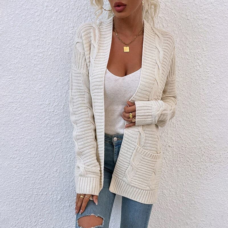 Drune | Cardigan - Strick - Offene Front - Lockere Passform - Mit Taschen - Langarm