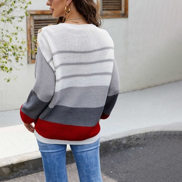 Drune | Gestreifter Patchwork Pullover