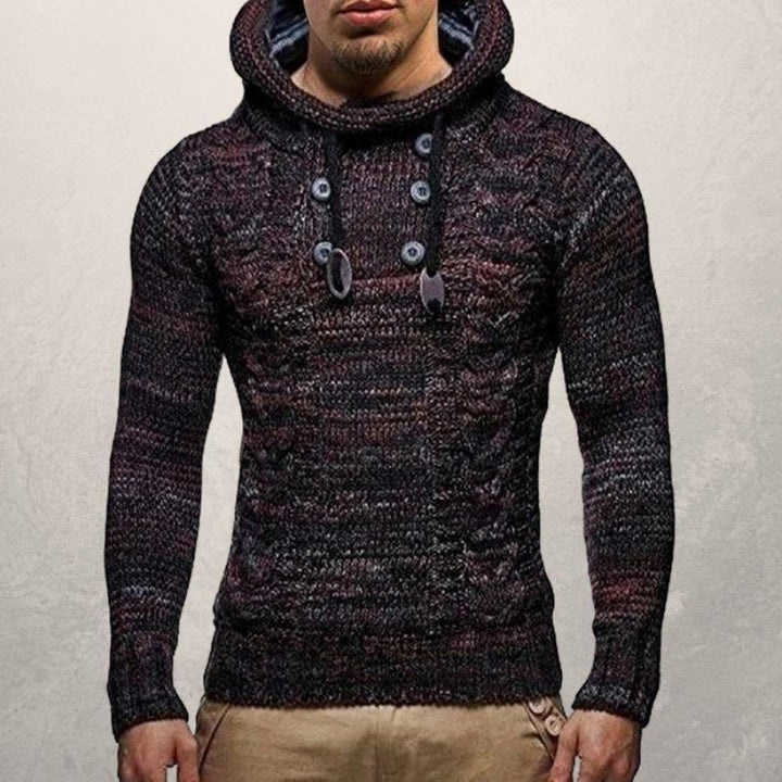 Drune | Wool Kabelstrick Kapuzenpullover Slim Passform Pullover