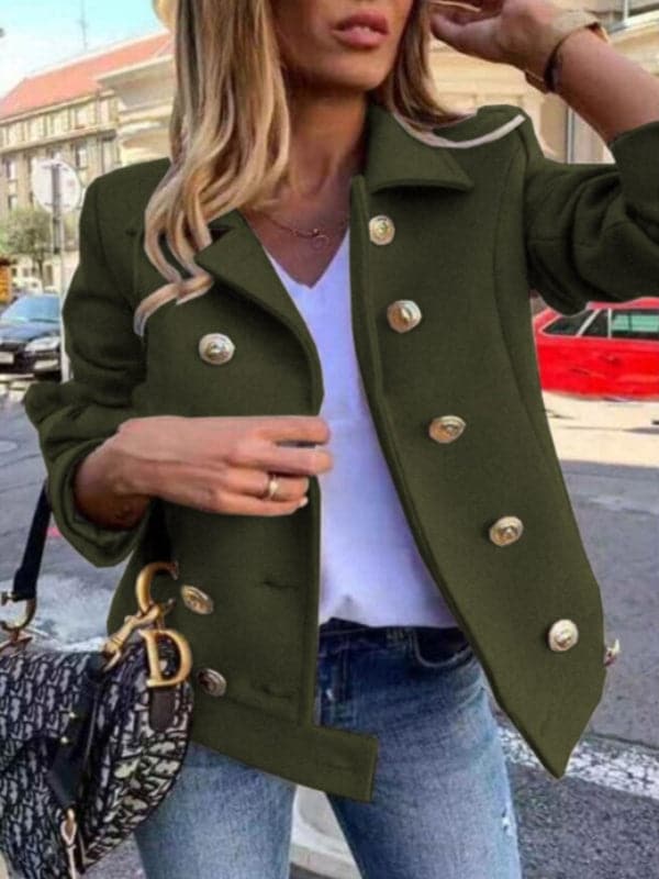 Drune | Kurze Designerjacke mit goldenen Knöpfen