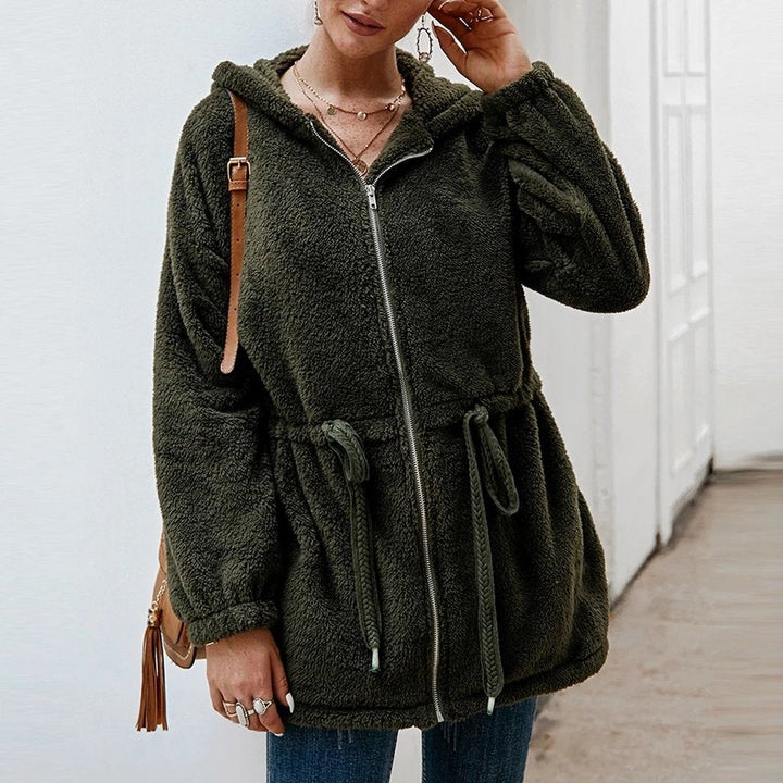 Drune | Teddyjacke Weicher Plüsch Kapuze & Reißverschluss Übergroß Fit Taschen