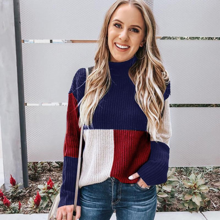Drune | Strickpullover - Oversized Fit - Blockmuster - Weich und Warm