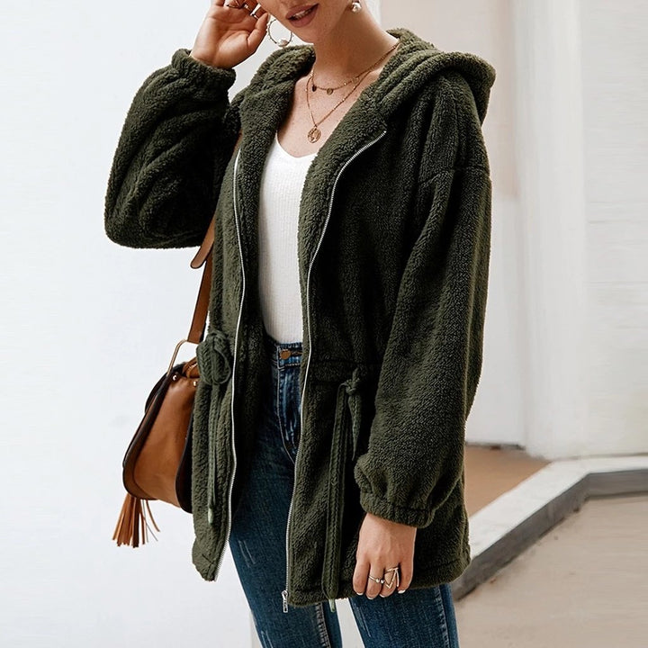 Drune | Teddyjacke Weicher Plüsch Kapuze & Reißverschluss Übergroß Fit Taschen