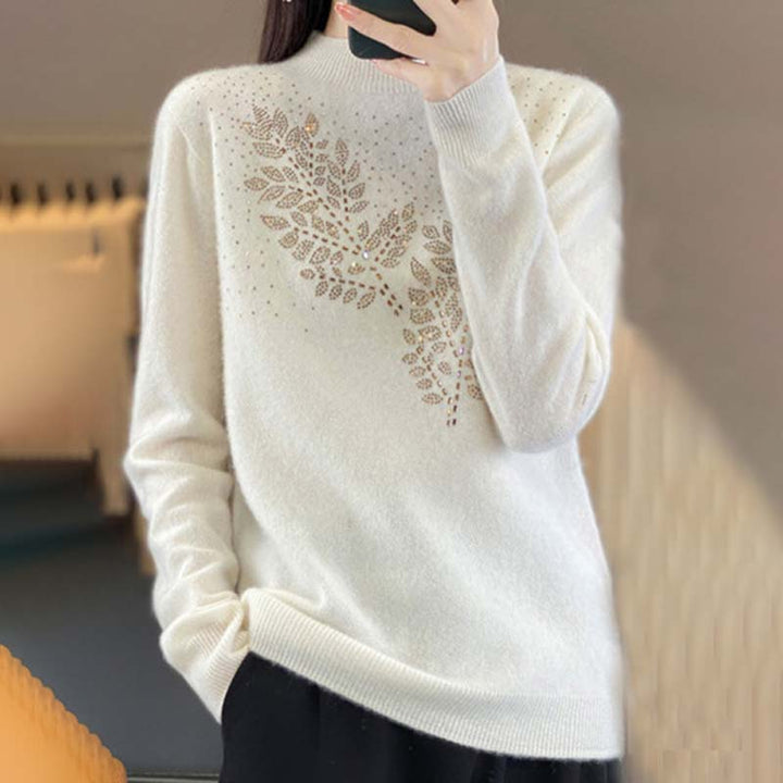 Drune | Strickpullover Mit Zartem Blättermuster